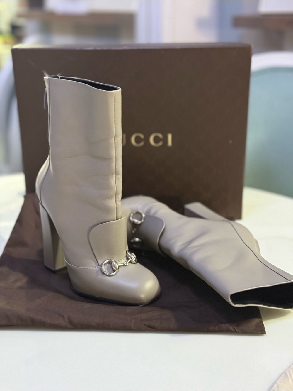 Pristine Gucci Twiggy Horsebit Twiggy Calf Boots Size 38